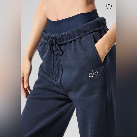 Alo Yoga NWT Accolade High Waist Jogger Sweatpants Navy Blue Size L - Picture 4 of 12
